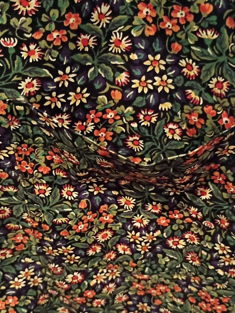 GAP Purple Floral Cotton Blouse with Green and Orange Accents - Picture 4 of 6